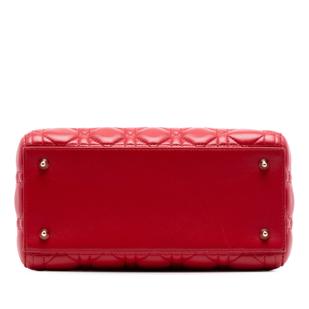 Pre-Loved Dior Medium Lambskin Cannage Lady Dior - Picture 3 of 7